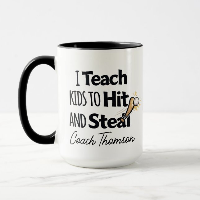 Caneca de Café para Treinador de Beisebol, Present (Esquerda)