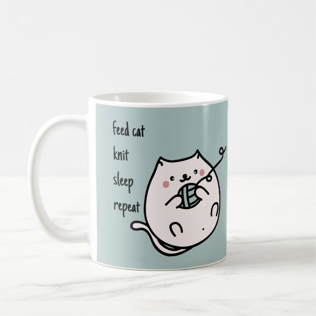Caneca de Café para Tricoteira e Alimentar Gato Do (Esquerda)