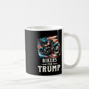 Caneca De Café Para Trump 2024 Motorcycle Patriotic American Flag
