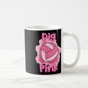 Caneca De Café Para um Cancer de mama puro rosa de vôlei