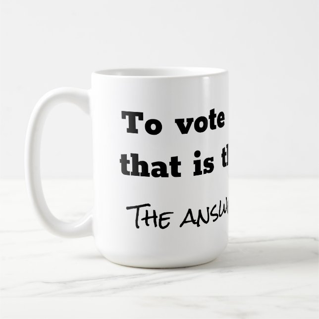 Caneca De Café Para votar ou não perguntas e responder branco (Esquerda)