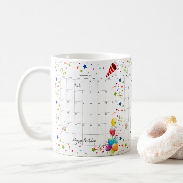 Caneca De Café Parabéns 2022 setembro Mug (Com Donut)