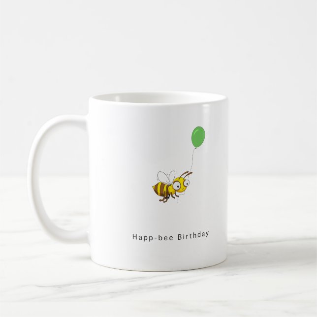 Caneca De Café Parabéns abelha. Presente de aniversário (Esquerda)