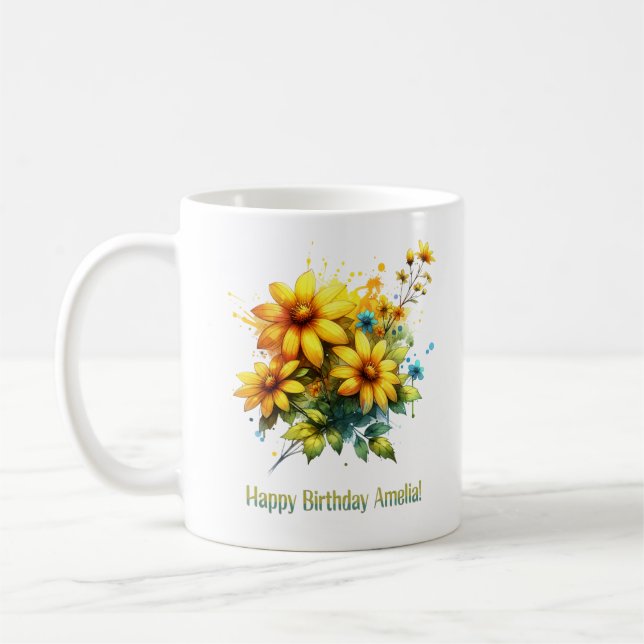 Caneca De Café Parabéns Amelia (Esquerda)