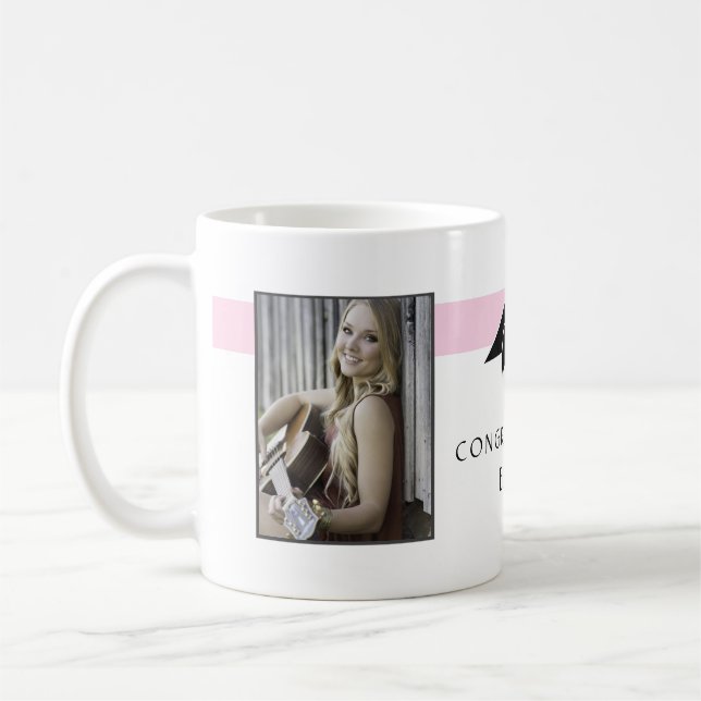 Caneca De Café Parabéns ao Graduado Rosa Moderno Formatura (Esquerda)