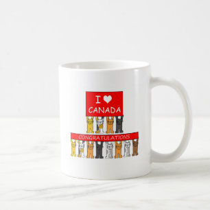 Caneca De Café Parabéns De Cidadania Canadiana Gatos.