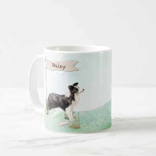 Caneca De Café Parabéns de Collie de Borda no Novo Cão