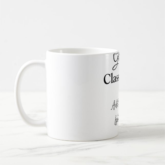 Caneca De Café Parabéns de graduação simples, adicionar classes m (Esquerda)