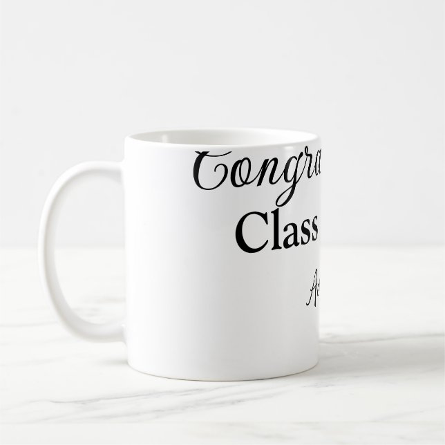 Caneca De Café Parabéns de graduação simples, adicionar classes m (Esquerda)