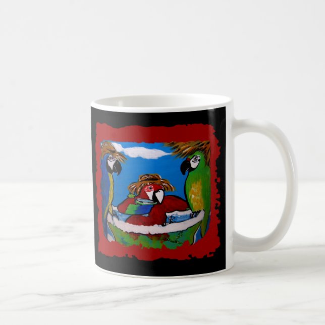 Caneca De Café Parabéns do Papagaio da Festa (Direita)