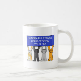 Caneca De Café Parabéns em receber seus gatos bonitos do PhD
