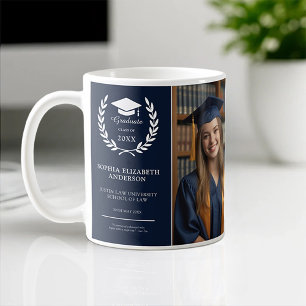 Caneca De Café Parabéns Formando Marinho de Foto para Graduação