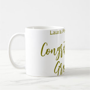 Caneca De Café Parabéns graduado dourado nome turma 20XX si