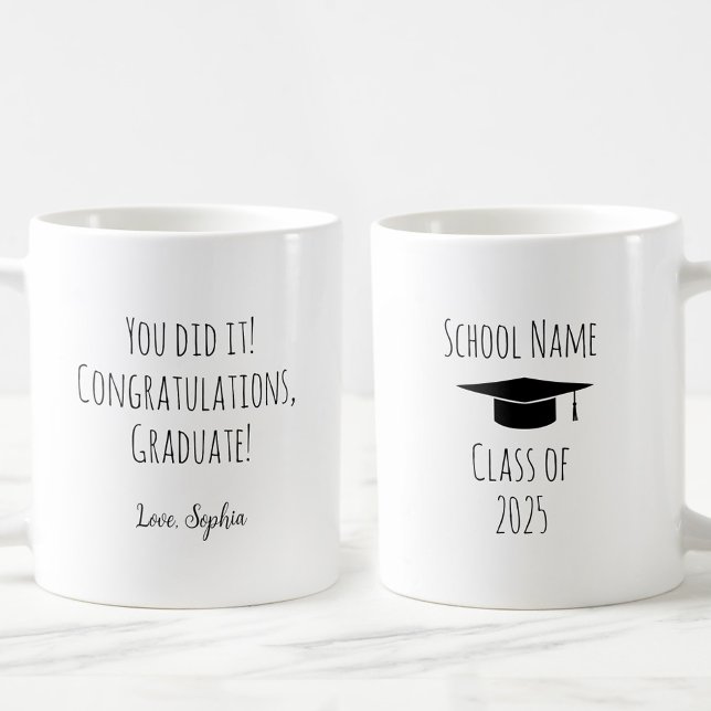 Caneca De Café Parabéns Graduado Personalizado (Criador carregado)