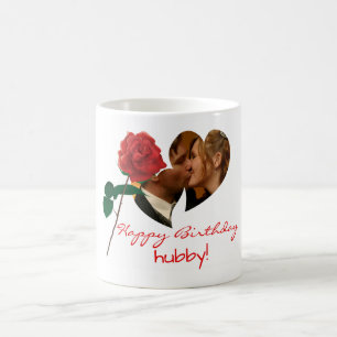 Caneca De Café Parabéns marido rosa vermelha foto mug