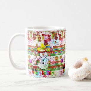 Caneca De Café Parabéns Mug Snowman Papai Noel