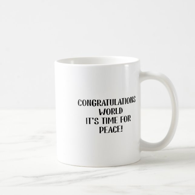Caneca De Café Parabéns Mundo  (Direita)