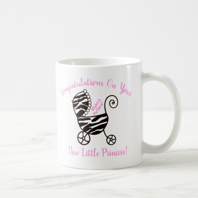 Caneca De Café Parabéns pela sua nova princesinha! (Direita)