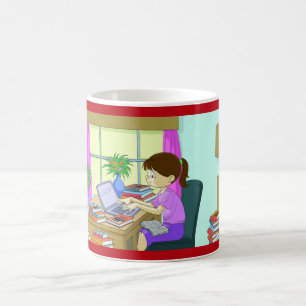Caneca De Café Parabéns pelo doutorado, Livros Engraçados, Garota