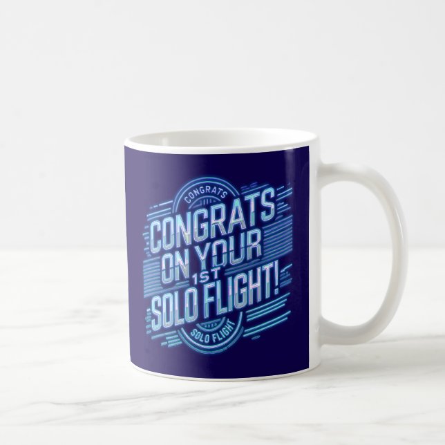 Caneca De Café Parabéns pelo seu 1º Voo Solo (Direita)