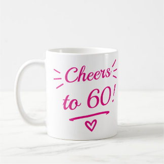Caneca De Café Parabéns pelos 60 Anos Engraçados Rosa