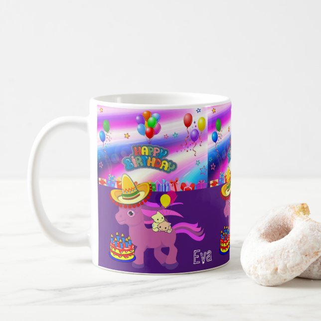 Caneca De Café Parabéns, Pônei Mug (Com Donut)