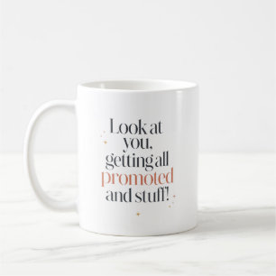 Caneca De Café Parabéns por Promoção Divertida para Amigo