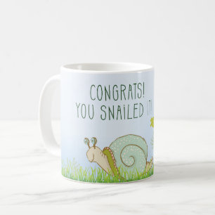 Caneca De Café Parabéns Que Você Arrastou, Humoroso Com Caracol