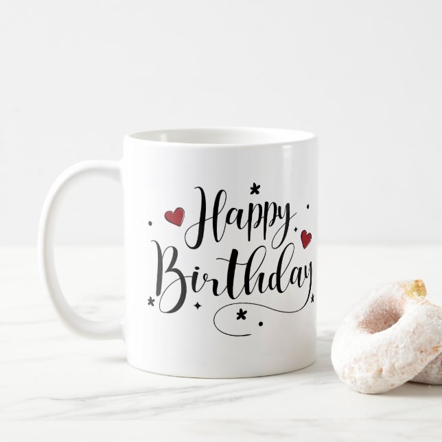 Caneca De Café Parabéns, Script Personalizado Nome Café Mug (Com Donut)