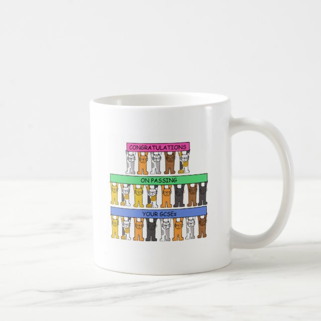 Caneca De Café Parabéns sobre a passagem dos gatos GCSE (Direita)