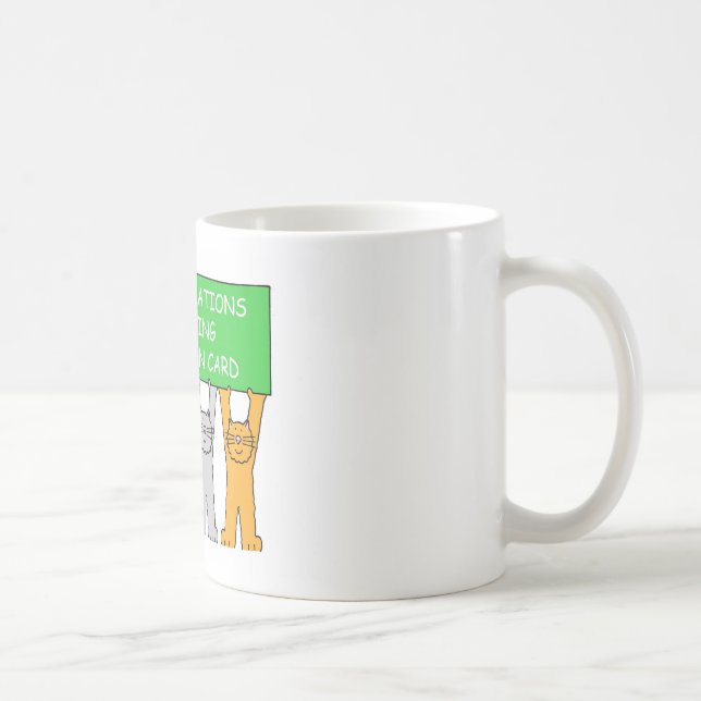 Caneca De Café Parabéns sobre como obter sua placa verde (Direita)