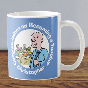Caneca De Café Parabéns sobre como ser professor masculino