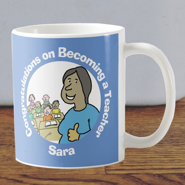 Caneca De Café Parabéns sobre como ser professora feminina (Criador carregado)