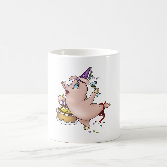 Caneca De Café Parada Birthday Pig (Criador carregado)