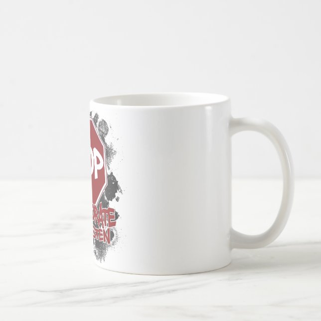 Caneca De Café Parada! Colabore e escute (Direita)