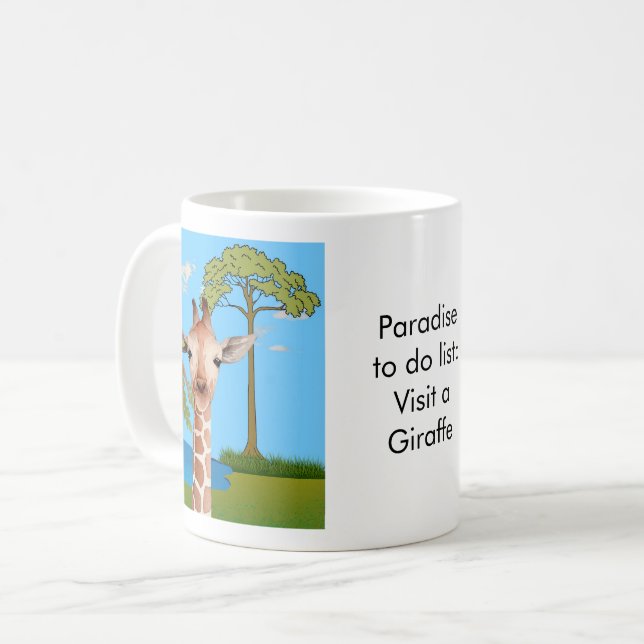 Caneca De Café Paradise to do list: Giraffe (Frente Esquerda)