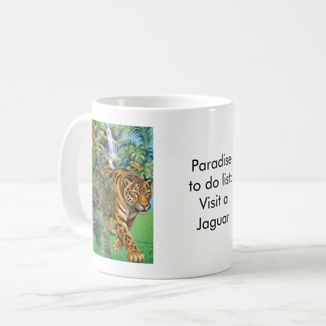 Caneca De Café Paradise to do list: Jaguar (Frente Esquerda)
