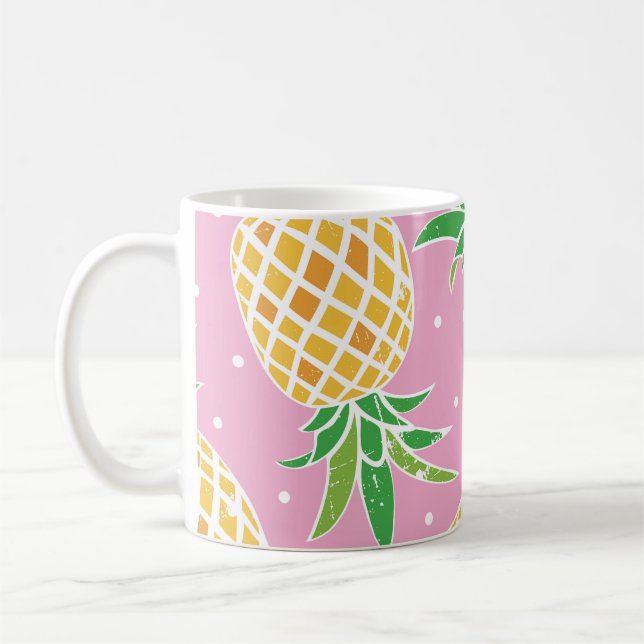 Caneca De Café Paraíso do Abacaxi: Padrão Tropical (Esquerda)