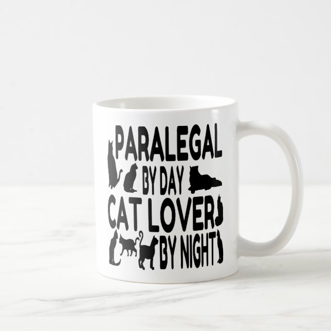 Caneca De Café Paralegal Loves Cats (Direita)