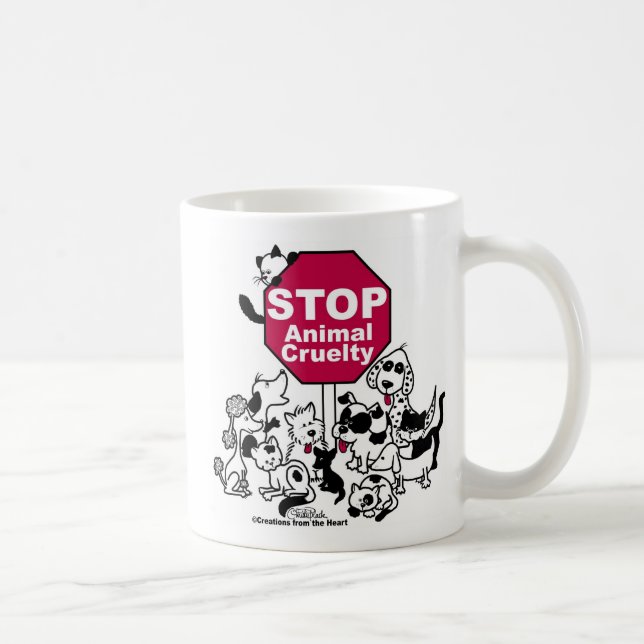 Caneca De Café Parar a crueldade dos animais (Direita)