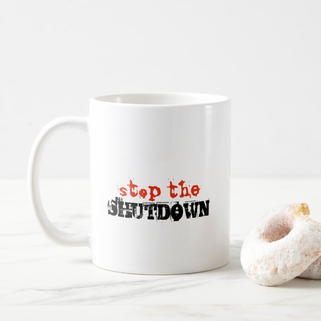 Caneca De Café Parar Encerramento de Texto Personalizado do Prote (Com Donut)