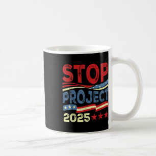 Caneca De Café Parar o Projeto 2025 Anti Trump Usa Bandeira Polít