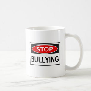 Caneca De Café Parar Sinal de Bullying Vermelho