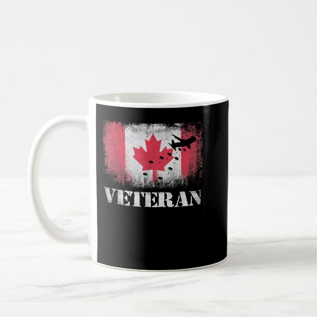 Caneca De Café Paratrooper Veteran Canada Flag Airborne (Esquerda)