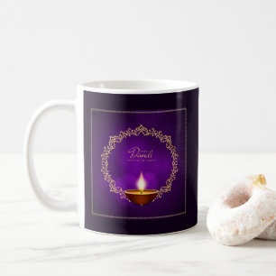 Caneca De Café Parceiro Feliz Diwali Roxo