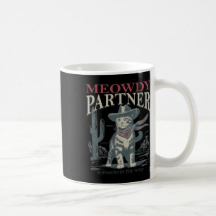 Caneca De Café Parceiro Meowdy Sussurrando No Chapéu Do Vento Gat