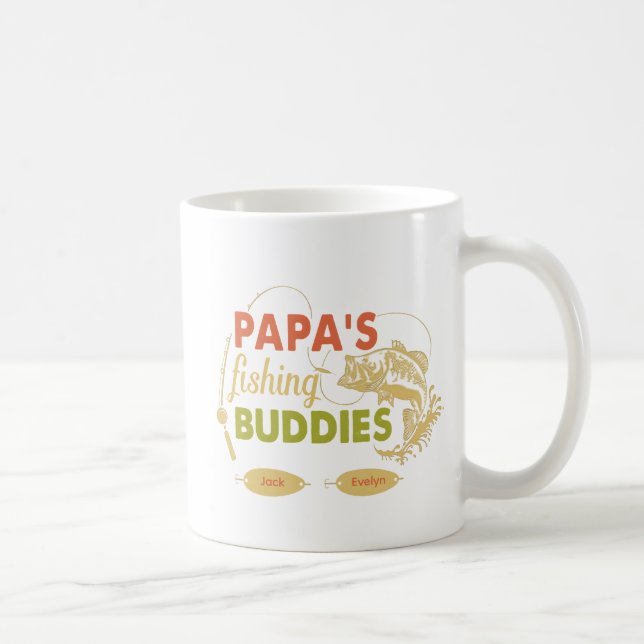 Caneca De Café Parceiros de pesca do papai Nome personalizado dos (Direita)
