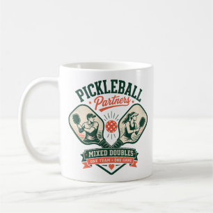 Caneca De Café Parceiros de Pickleball Duplas Mistas