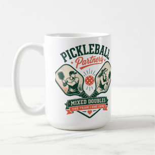 Caneca De Café Parceiros de Pickleball Duplas Mistas