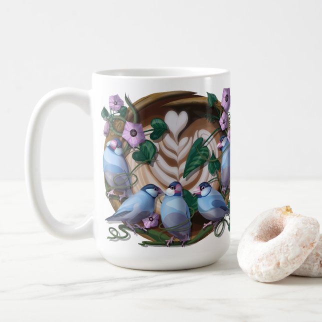 Caneca De Café Pardais-de-java, Café de Java (Com Donut)